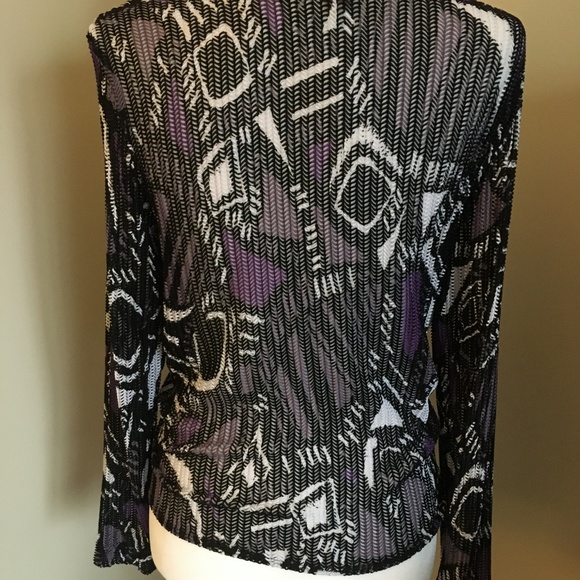 Chico's Purple Illusion Netted Tie-up Jacket - Picture 3 of 7
